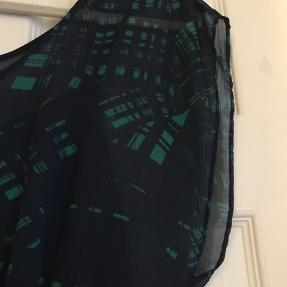 Green and Navy Fit and Flare Dress with Slip - Picture 6 of 6